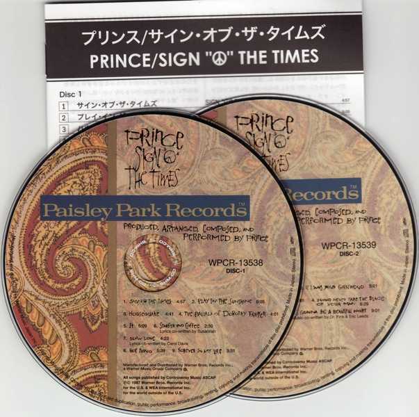 cd & lyric booklet, Prince - Sign O' The Times